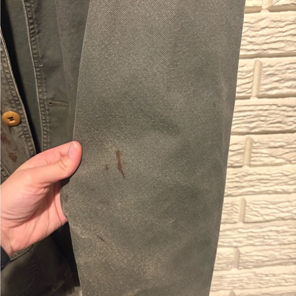 VTG L.L. Bean Canvas  Green Distressed Hunting Field Barn Chore Jacket Size XXLT - Picture 7 of 8
